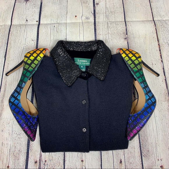 Lauren Ralph Lauren Sweaters - Ralph Lauren cardigan sweater with beaded collar